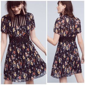 Foxiedox Anthropologie Andora Floral Dress Navy S